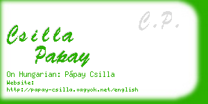 csilla papay business card