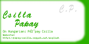 csilla papay business card